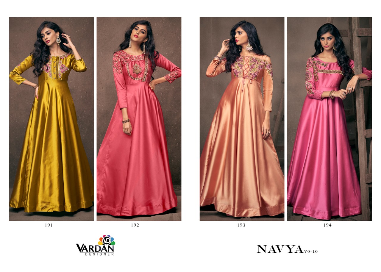 Vardan Designer Navya Vol 10 Beautiful Party Wear Gown Collection Vardan Designer Navya Vol 10 Beautiful Party Wear Gown Collection